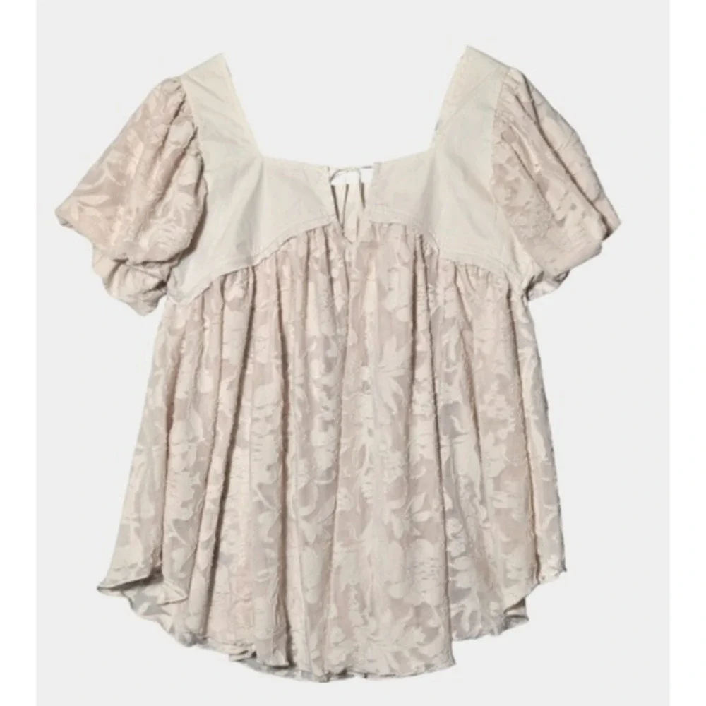 Free People Sunrise To Sunset Floral Blouse PinkXS Coquette Babydoll Cottagecore